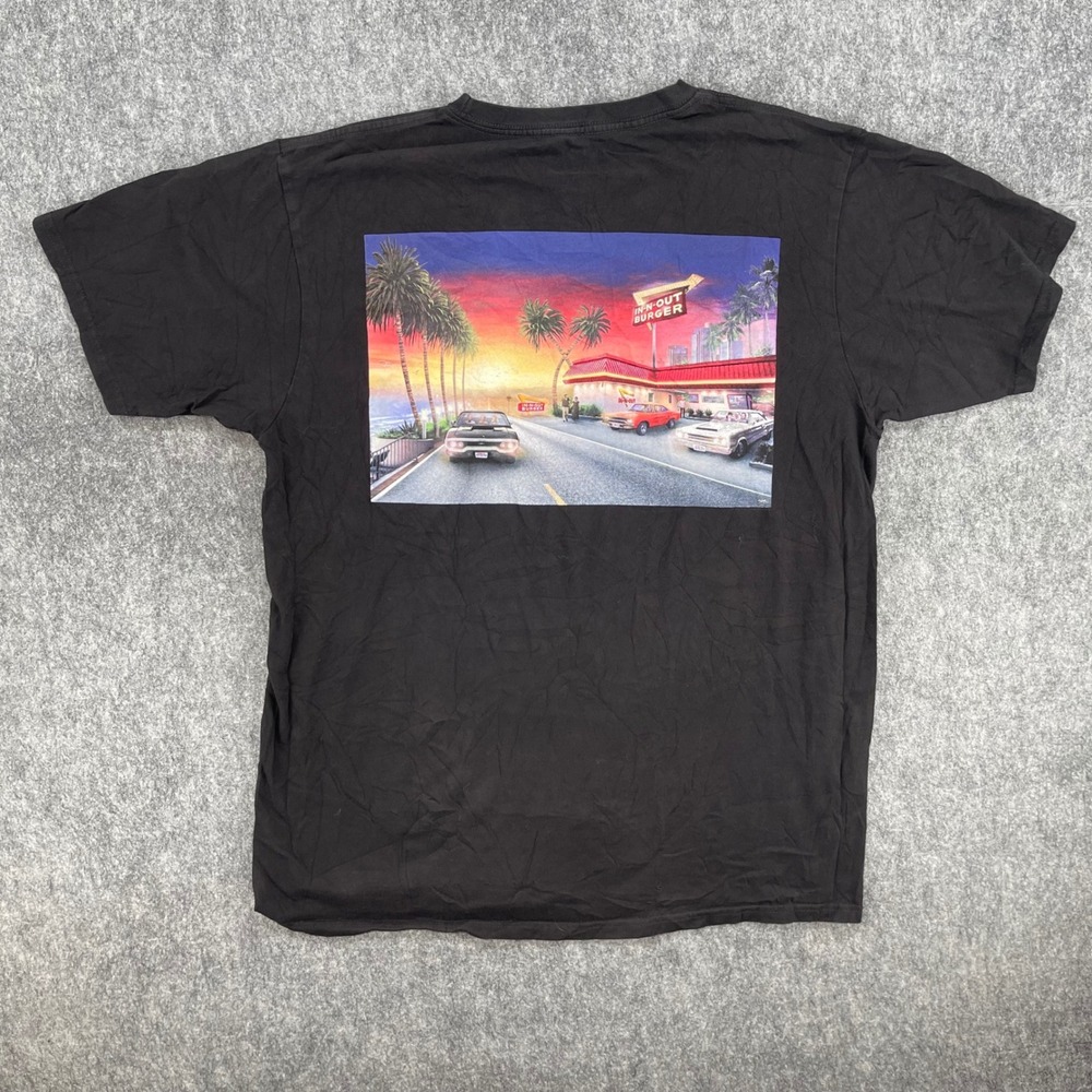In-N-Out Burger Shirt Mens Large California Graphic Black Short Sleeve USA